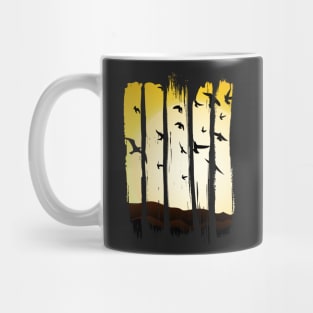 Silhouette of flying birds Mug